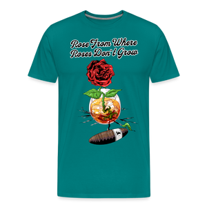 Concrete Rose and Cigar T-Shirt - teal
