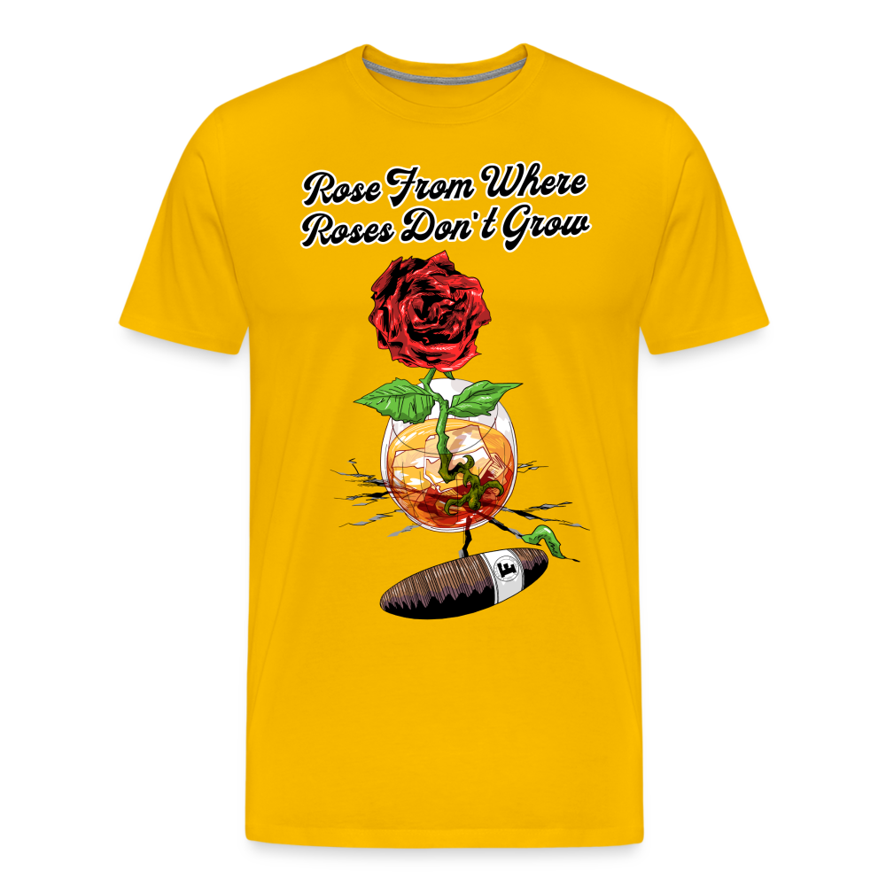 Concrete Rose and Cigar T-Shirt - sun yellow
