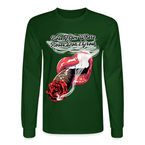 Smoking Rose Long Sleeve T-Shirt - forest green