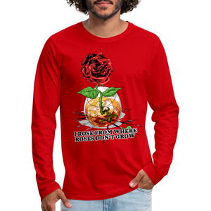 Concrete Rose Long Sleeve T-Shirt - red