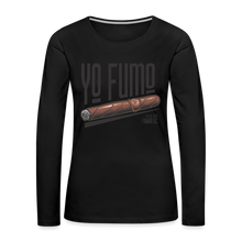 Load image into Gallery viewer, Yo Fumo Women&#39;s Premium Long Sleeve T-Shirt - black