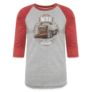 W.T.F. Baseball T-Shirt - heather gray/red