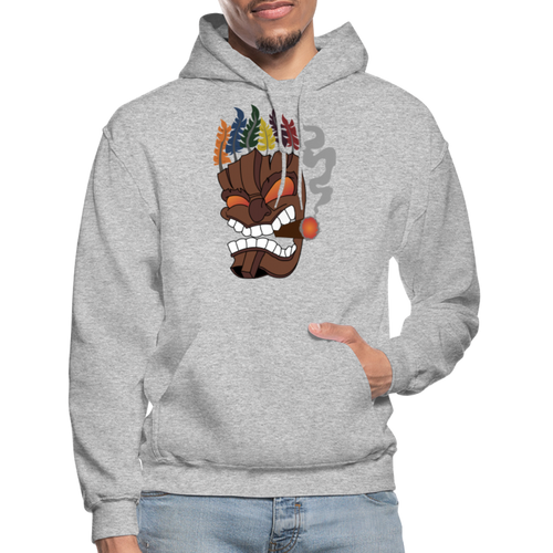 Tiki Mask Hoodie - heather gray