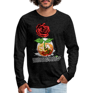 Concrete Rose Long Sleeve T-Shirt - charcoal grey