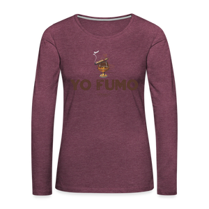 Yo Fumo Women's Premium Long Sleeve T-Shirt - heather burgundy