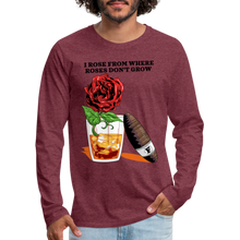 Load image into Gallery viewer, Whiskey Rose Long Sleeve T-Shirt - heather burgundy