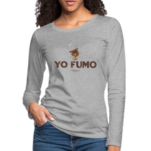 Load image into Gallery viewer, Yo Fumo Women&#39;s Premium Long Sleeve T-Shirt - heather gray