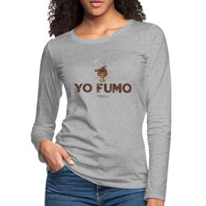 Yo Fumo Women's Premium Long Sleeve T-Shirt - heather gray
