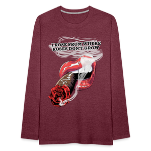 Smoking Rose Long Sleeve T-Shirt - heather burgundy