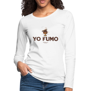 Yo Fumo Women's Premium Long Sleeve T-Shirt - white