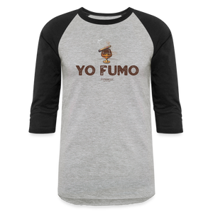 Yo Fumo Baseball T-Shirt - heather gray/black