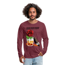 Load image into Gallery viewer, Whiskey Rose Long Sleeve T-Shirt - heather burgundy