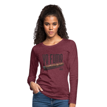 Load image into Gallery viewer, Yo Fumo Women&#39;s Premium Long Sleeve T-Shirt - heather burgundy