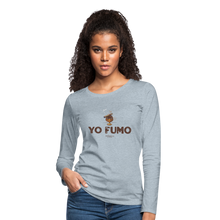 Load image into Gallery viewer, Yo Fumo Women&#39;s Premium Long Sleeve T-Shirt - heather ice blue