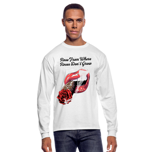 Smoking Rose Long Sleeve T-Shirt - white