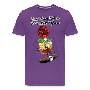 Concrete Rose and Cigar T-Shirt - purple