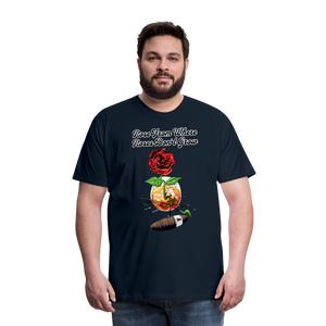 Concrete Rose T-Shirt - deep navy