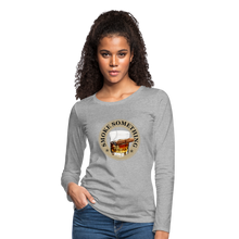 Load image into Gallery viewer, Smoke Something Women&#39;s Premium Long Sleeve T-Shirt - heather gray