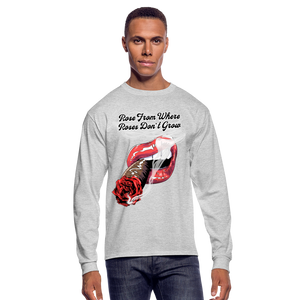 Smoking Rose Long Sleeve T-Shirt - heather gray