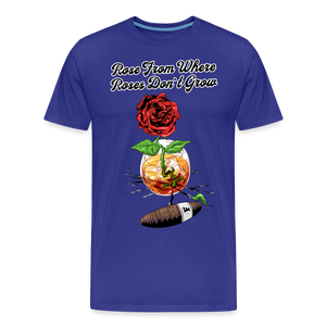 Concrete Rose and Cigar T-Shirt - royal blue