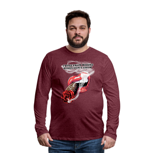 Smoking Rose Long Sleeve T-Shirt - heather burgundy