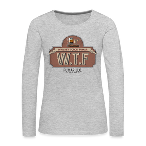 W.T.F Women's Premium Long Sleeve T-Shirt - heather gray