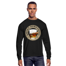 Load image into Gallery viewer, Smoke Something Men&#39;s Long Sleeve T-Shirt - black