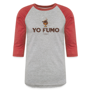 Yo Fumo Baseball T-Shirt - heather gray/red