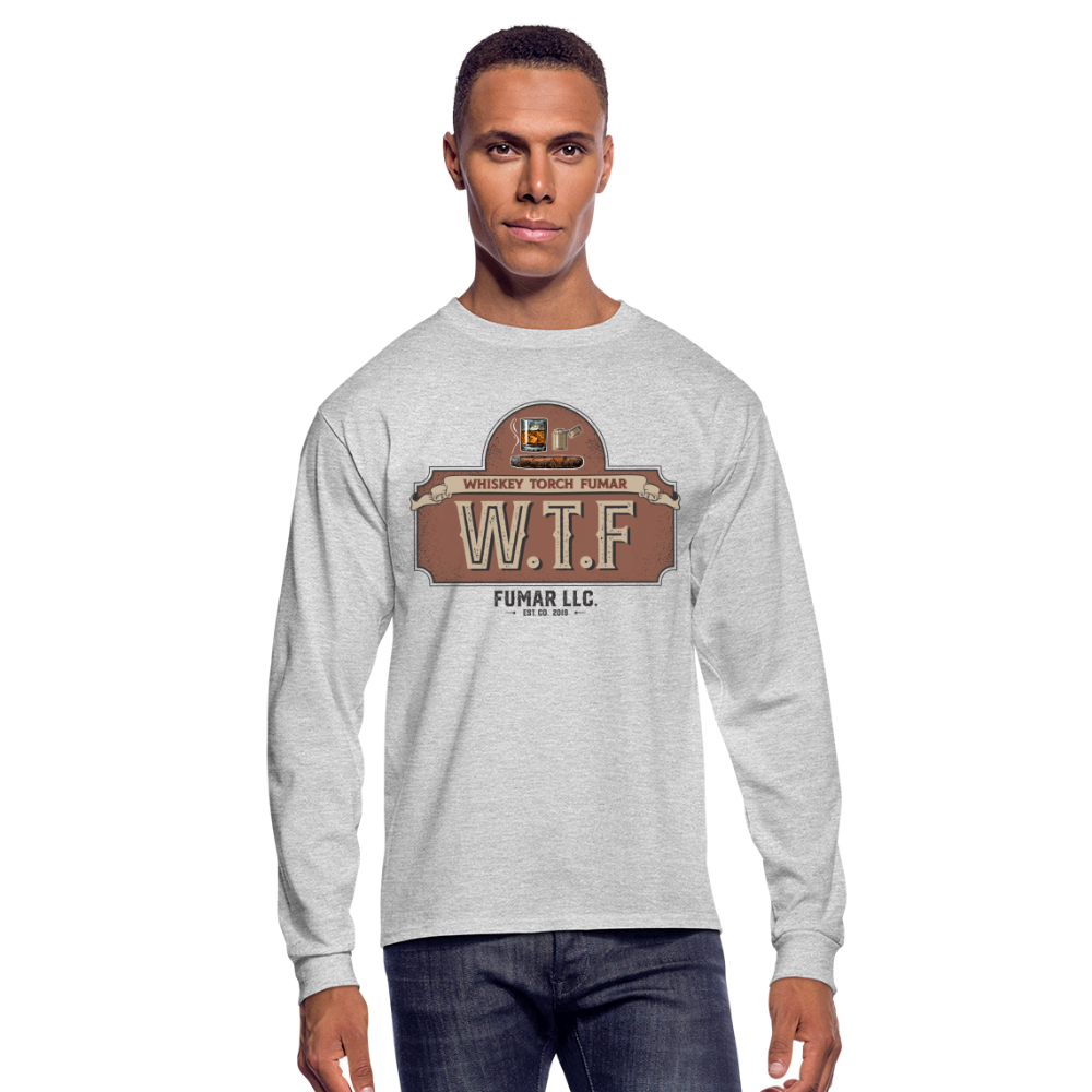 Men's Long Sleeve W.T.F - heather gray