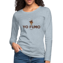 Load image into Gallery viewer, Yo Fumo Women&#39;s Premium Long Sleeve T-Shirt - heather ice blue