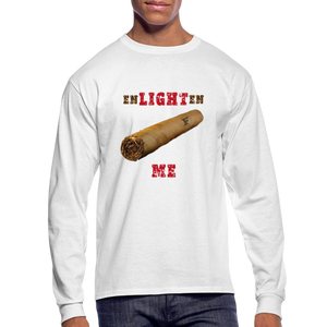 Enlighten Me Men's Long Sleeve T-Shirt - white