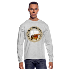 Load image into Gallery viewer, Smoke Something Men&#39;s Long Sleeve T-Shirt - heather gray