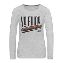Load image into Gallery viewer, Yo Fumo Women&#39;s Premium Long Sleeve T-Shirt - heather gray