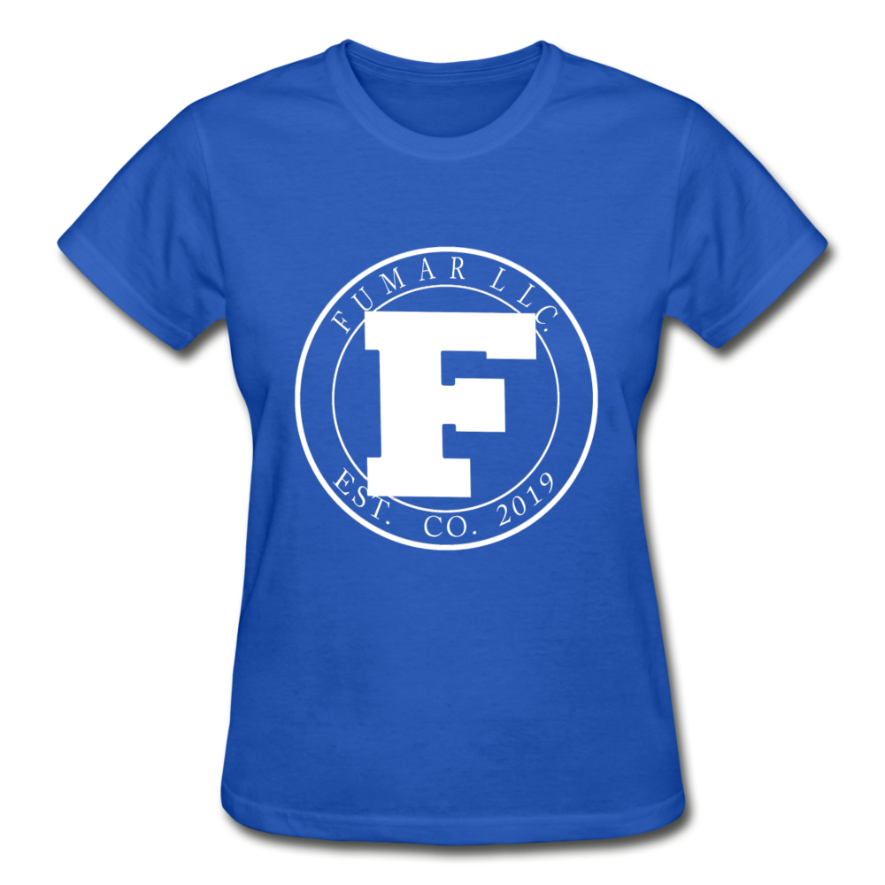 White Fumar Logo - royal blue