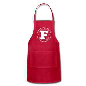 White Fumar Logo on Adjustable Apron - red