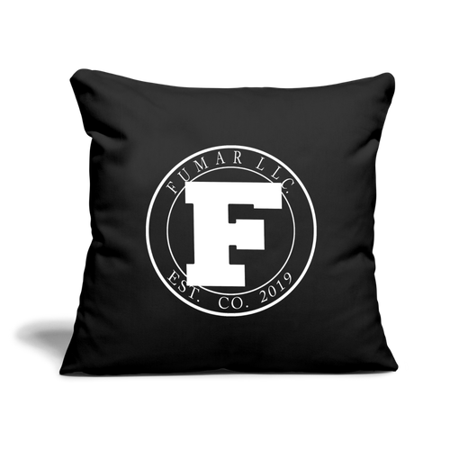 Fumar Throw Pillow Cover 17.5” x 17.5” - black
