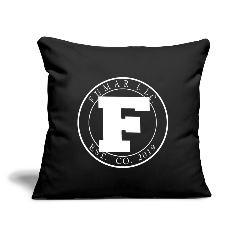 Fumar Throw Pillow Cover 17.5” x 17.5” - black